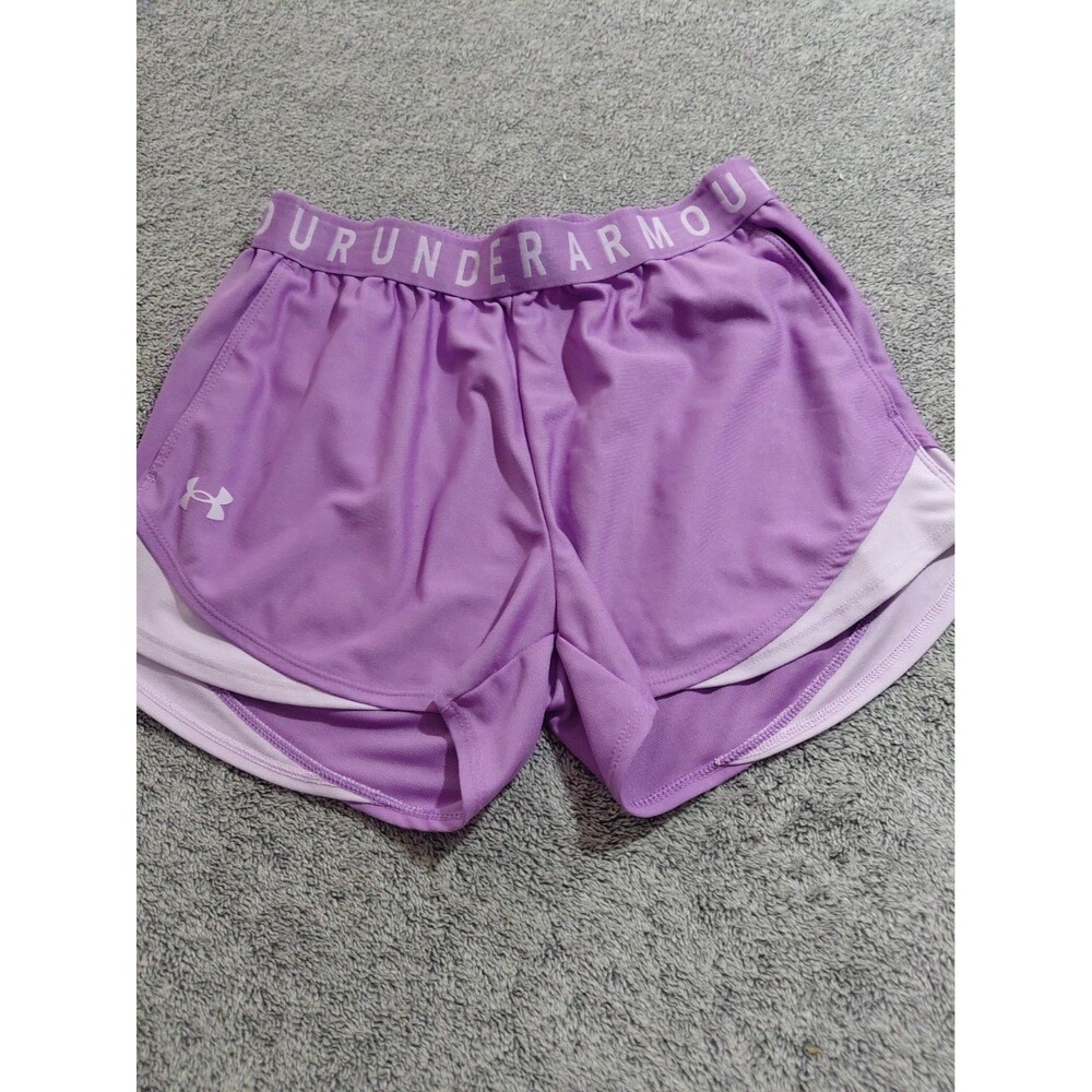 Under Armour Women’s Purple/Lavender Athletic Knit Shorts SM Elastic Waist Logo